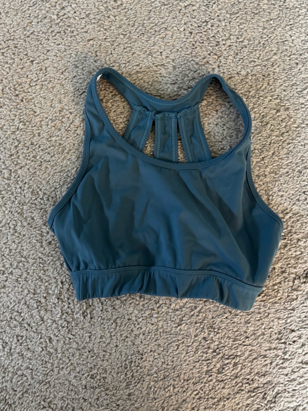 NVGTN Teal High-Neck Sports Bra with Strappy Back
